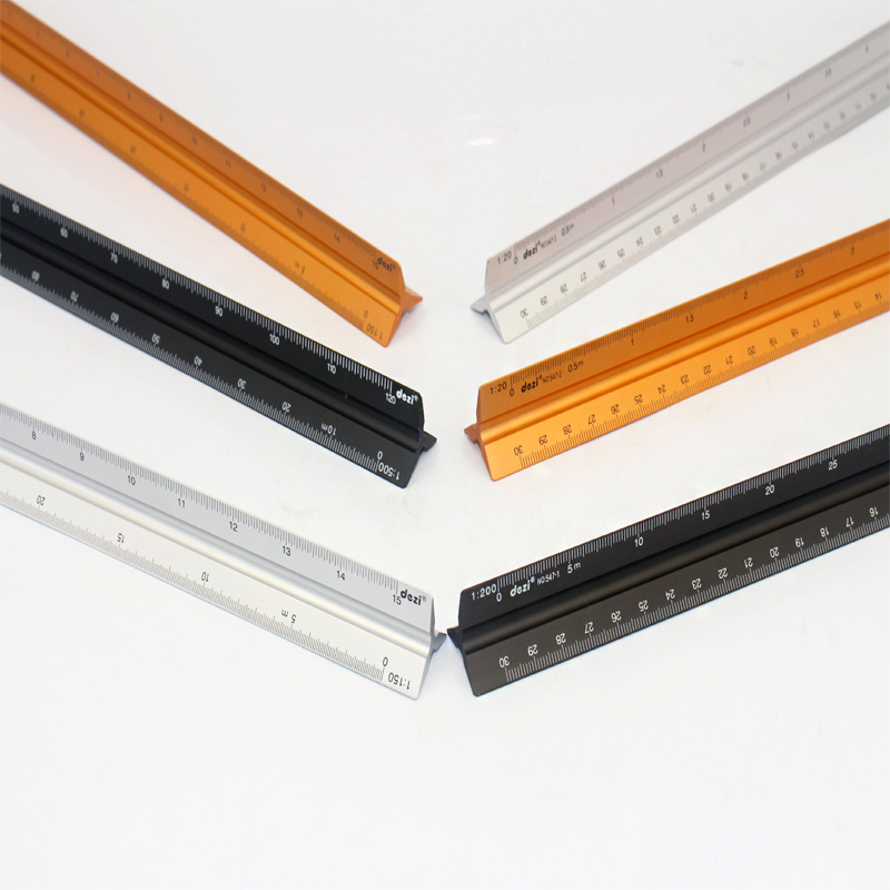 Triangular ruler for cross-border aluminum alloy scale multicolor in stock drawing scale scale aluminum ruler triangle ruler
