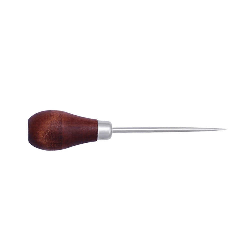 SKC wooden handle gourd awl handmade leather cone DIY weaving tool straight cone curved cone leather shoe repair drill