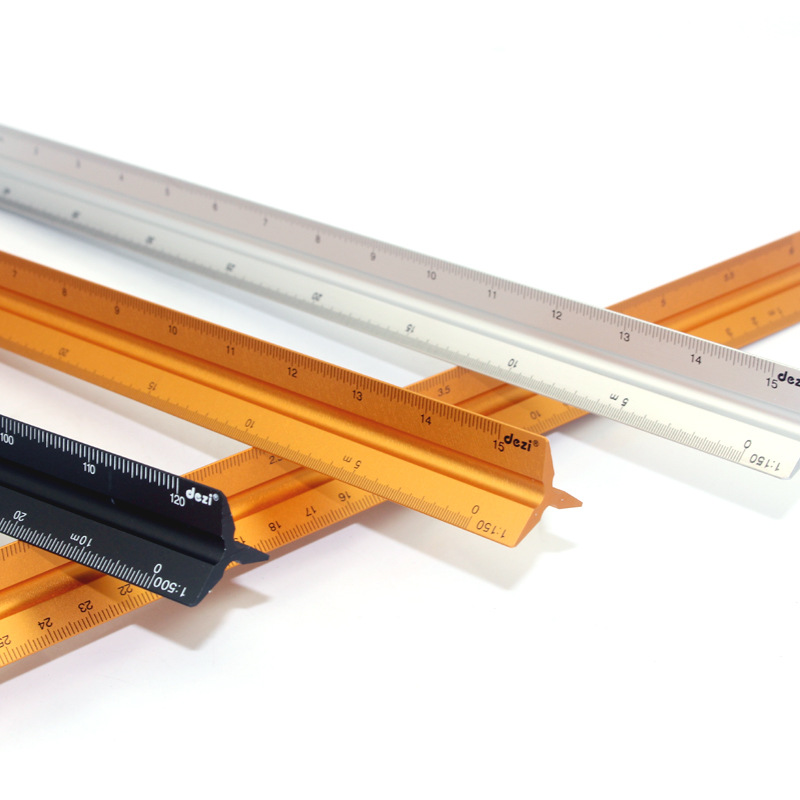 Triangular ruler for cross-border aluminum alloy scale multicolor in stock drawing scale scale aluminum ruler triangle ruler