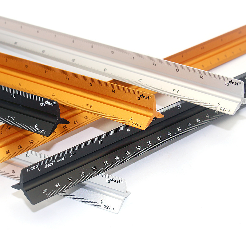 Triangular ruler for cross-border aluminum alloy scale multicolor in stock drawing scale scale aluminum ruler triangle ruler