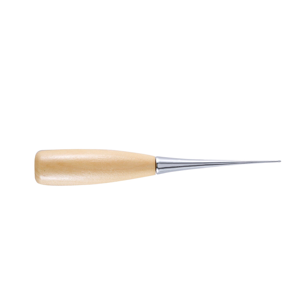 SKC wooden handle gourd awl handmade leather cone DIY weaving tool straight cone curved cone leather shoe repair drill