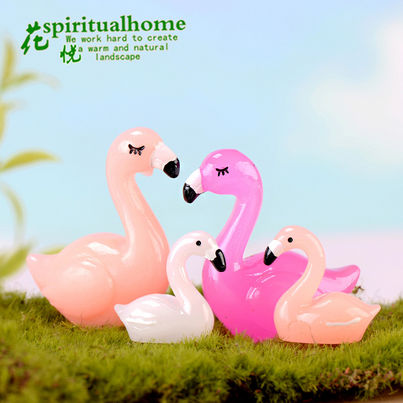 Colorful Flamingo ornaments keychain doll pendant creative cake baking decoration Flamingo crafts