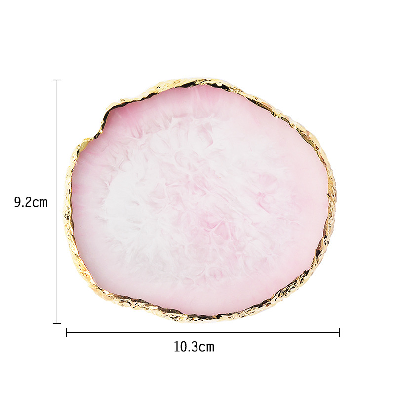 Cross-border beauty palette resin agate gold decorations painted palette nail display board tools wholesale