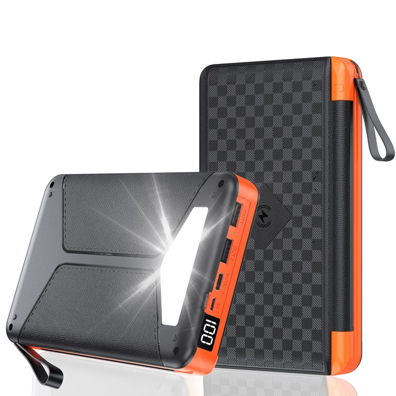 Hidden folding solar wireless charging mobile power supply large capacity outdoor camping 30000 mA Power Bank