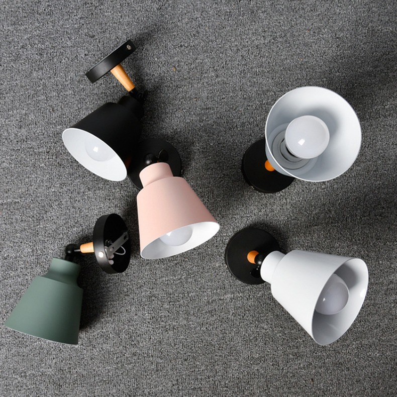 Cross-border Nordic log creative bedroom bedside wall lamp aisle color children's room mirror front lamp stair lamp Zhongshan