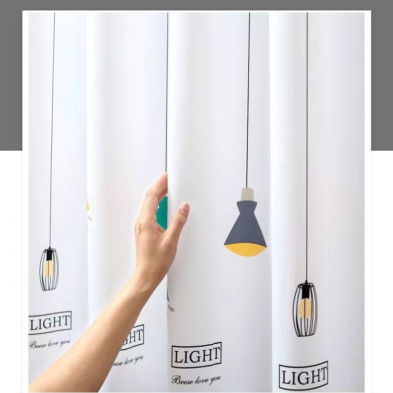 High-end thick waterproof and mildew-proof shower curtain cloth bathroom partition curtain window hanging curtain