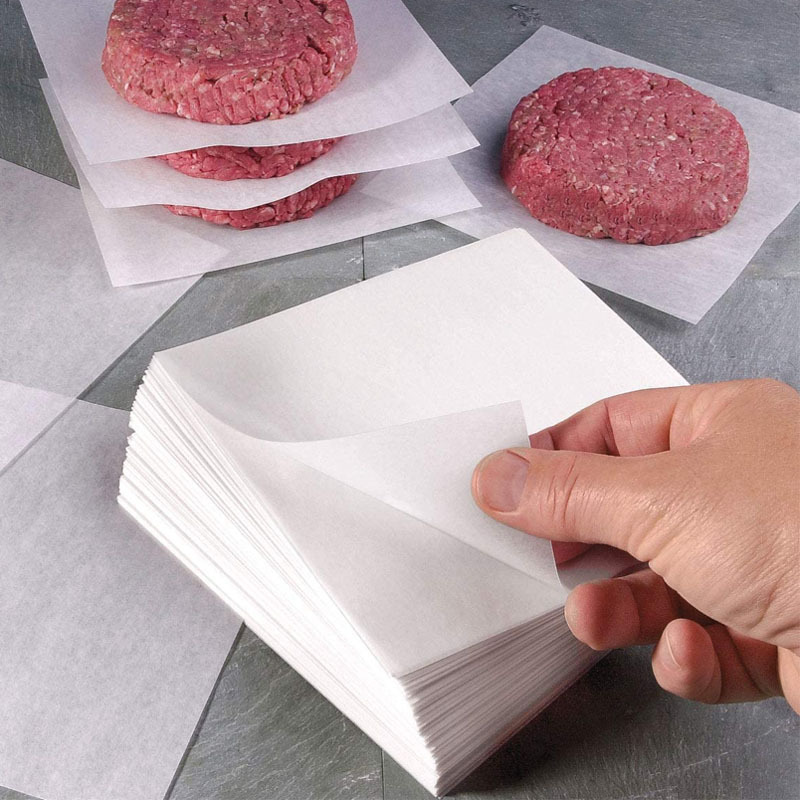Spot white square double-sided silicone oil paper frozen hamburger patty pad paper fried food oil absorbent parchment paper