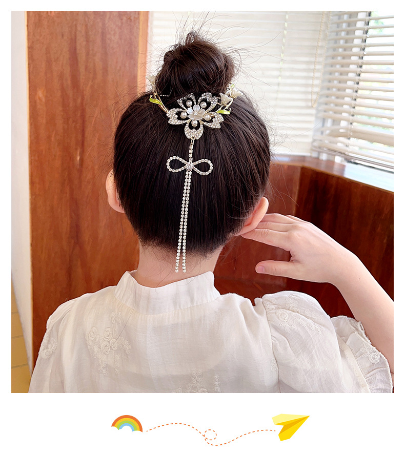 Super fairy Camellia tassel hairpin female high-grade sense back Head Ball head updo artifact temperament hair clip headdress summer_voghion.com