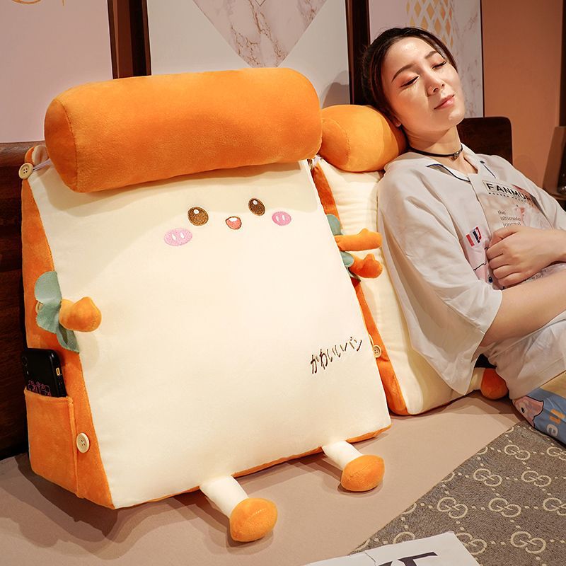 Bedside Soft Bag Large Backrest Cushion Sofa Tatami Reading Bed Pillow Triangle Waist Pillow Removable and Washable Pillow