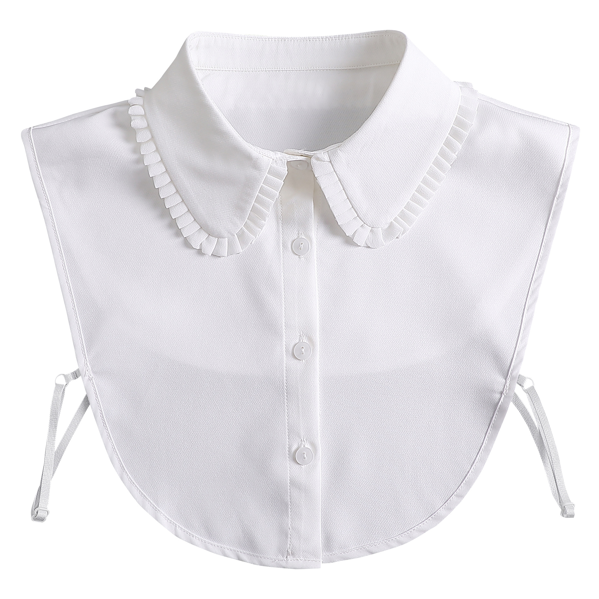 White Chiffon Shirt Women's Ear-rimmed Collar Mesh Shirt Professional Fairy Top Super Fairy and Foreign-style