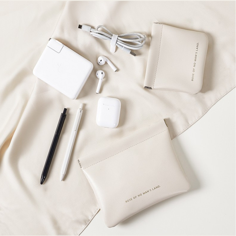 Shrapnel portable cosmetic bag waterproof pouch pu leather simple mini digital bag cosmetic brush storage bag earphone bag