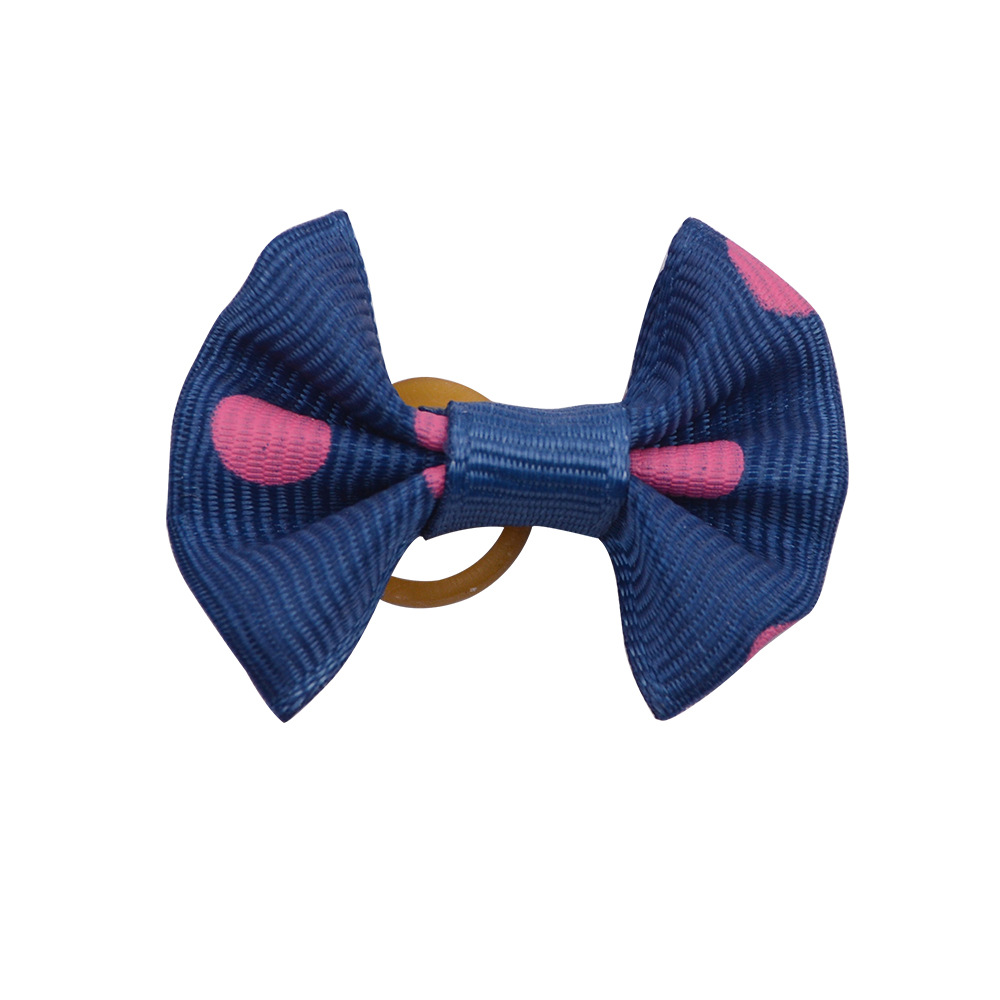 Cross-border foreign trade pet headdress hair band colorful dot rib band puppy cat cute jewelry bow rubber band