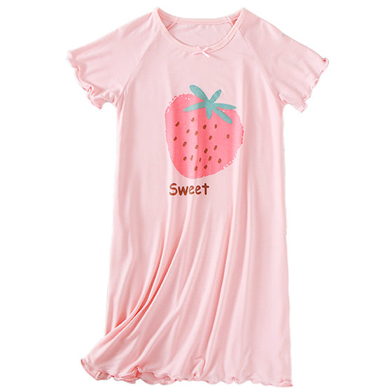 Children's and Girls' Nightgown Baby's Home Clothes Pajamas Nightgown Mother's and Daughters Parent's Home Clothes Air-conditioning Clothes Modal Summer