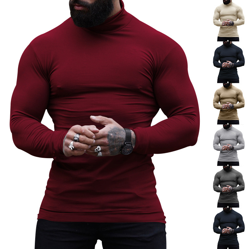 Foreign trade cross-border new solid color turtleneck cashmere sweater slim pullover bottoming sweater men's warm inner wear