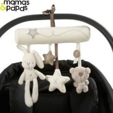mqmqs & pdpds baby Music car hanging bed winding animal bunny bear safety seat pendant plush toy