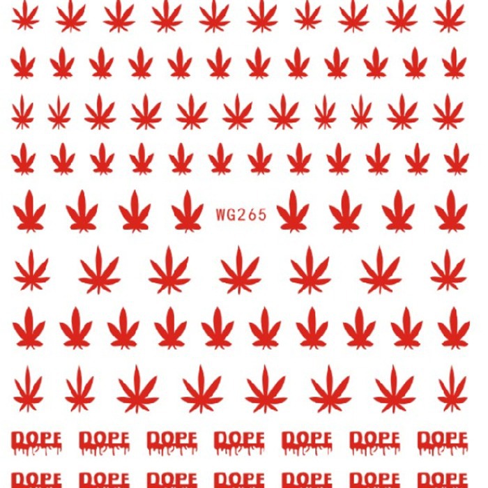 New Maple Leaf nail stickers cross-border e-commerce nail accessories multi-color leaves Maple Leaf nail stickers WG265