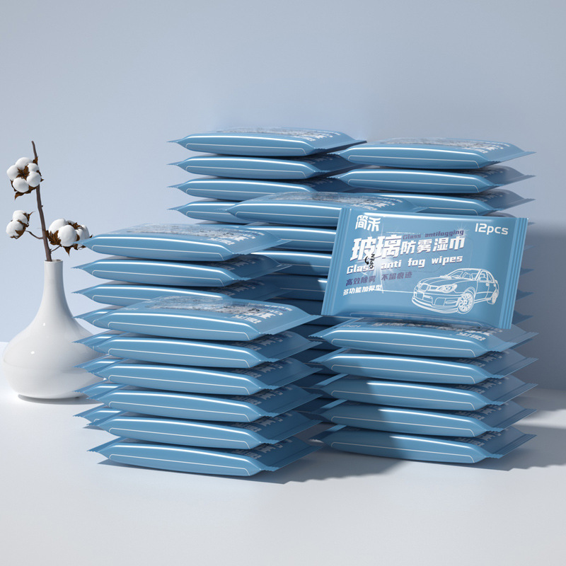 Tiktok glass anti-fog car cleaning wipes glass mobile phone screen disposable wipes car rainproof wholesale