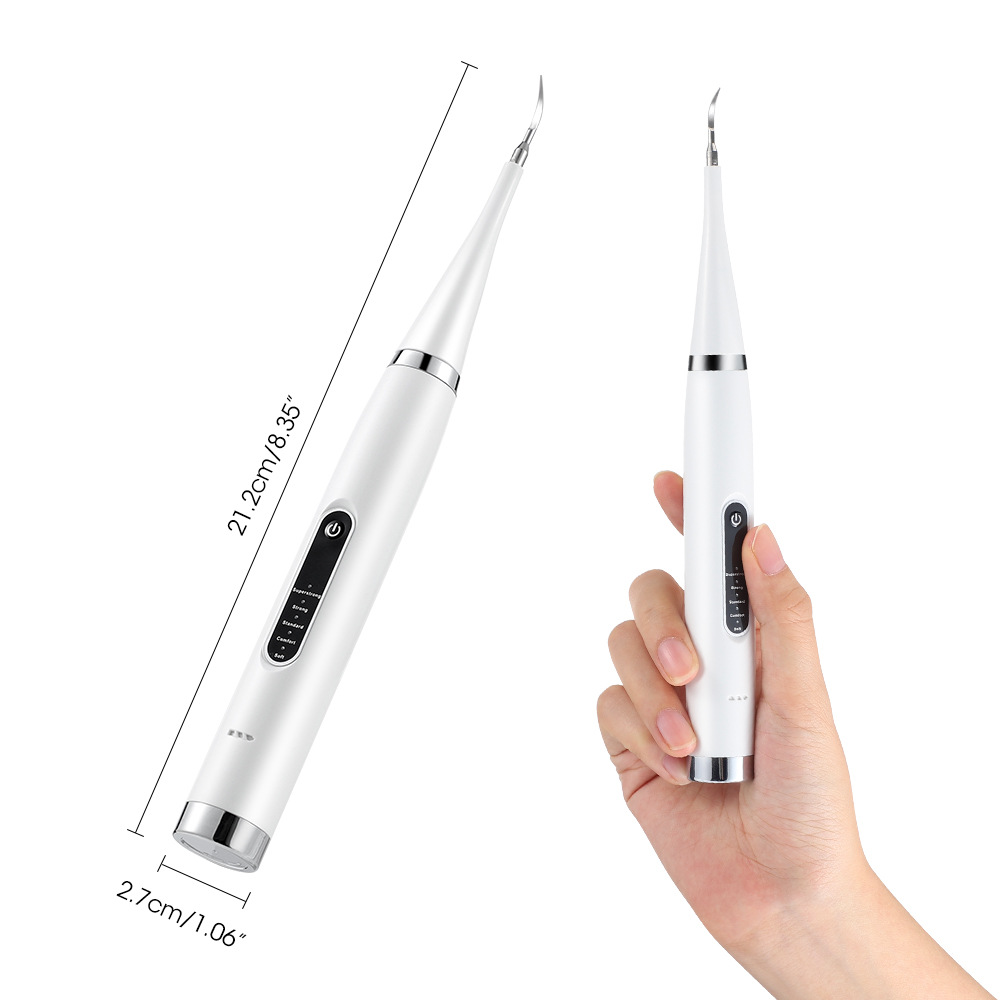 Compact electric teeth cleaning device with ergonomic design and USB charging for convenient oral hygiene