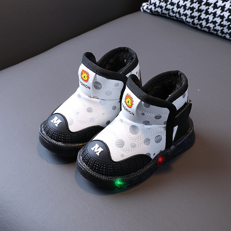 Light-up Snow Boots Women 1-6 Years Old 3 Boys Velvet Padded Cotton Shoes Toddler Shoes Baby Soft-soled Toddler Shoes Tide_voghion.com