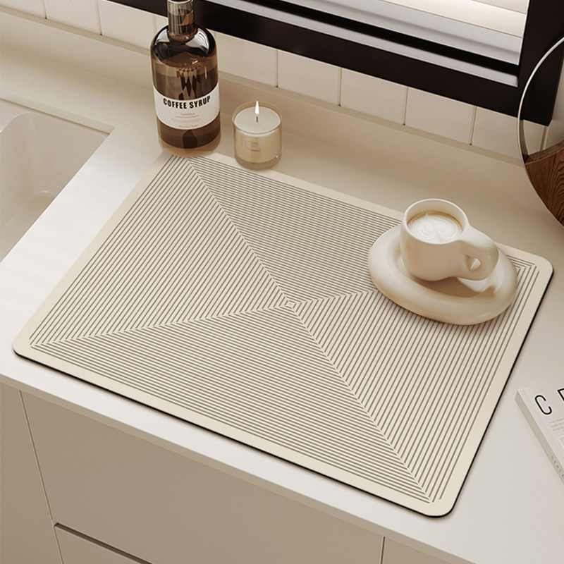 Modern Simple Household Water Absorbent Quick-drying Anti-slip Mat Living Room Coffee Table Diatom Mud Table Mat Kitchen Countertop Drain Mat