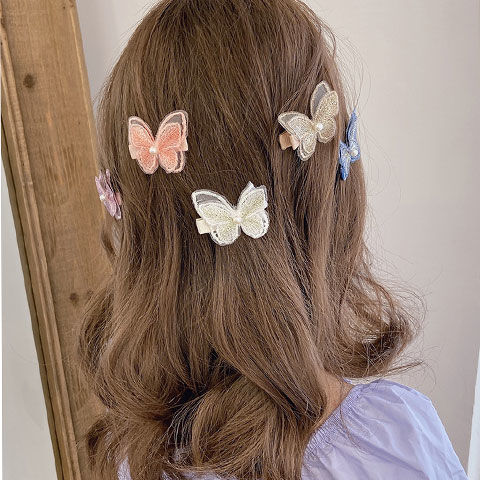 Fairy Flesh Butterfly Hairpin Female Internet Celebrity Braided Hair Back Head Side of Baby Adult Girl Girl Class Gift Jewelry