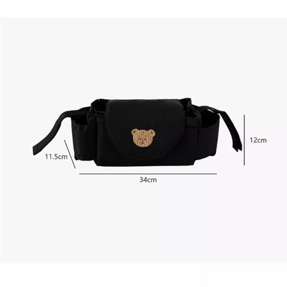Korean ins Baby Trolley Hanging Bag Cartoon Bear Storage Bag Children's Car Storage Basket Hanging Bag Sliding Baby Artifact
