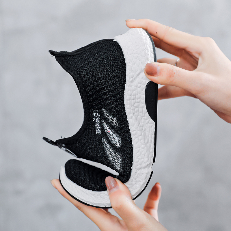 Sports Casual Shoes Women's Autumn New Fashion All-match Low-top Flying Weaving Jogging Slip-on Women's Shoes Walking Shoes Wholesale