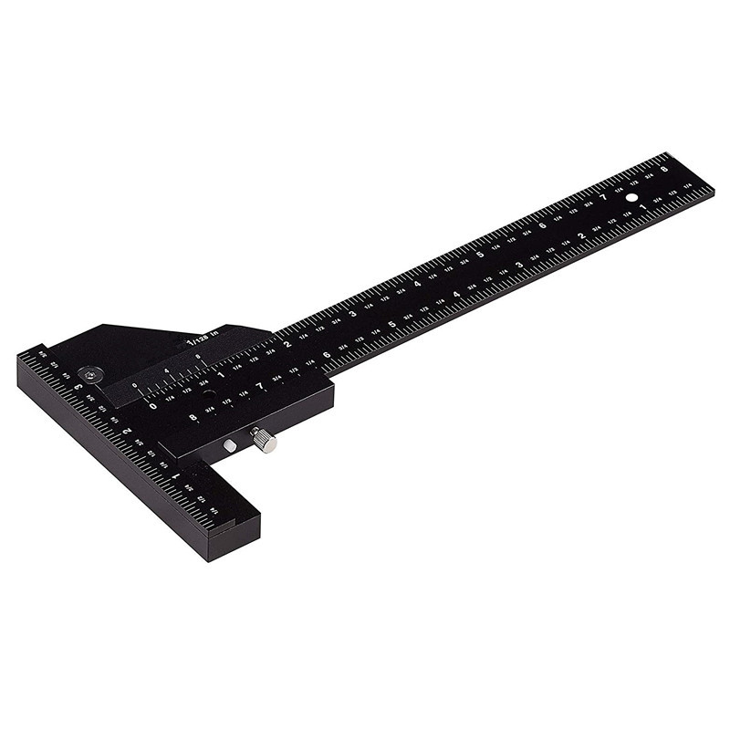 Woodworking multi-function scribing ruler aluminum alloy T-shaped ruler woodworking Scriber multi-function measuring ruler caliper