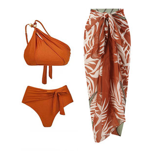 2024 new foreign trade push up bikini sexy high waist bikini split swimsuit cross-border wholesale chiffon dress