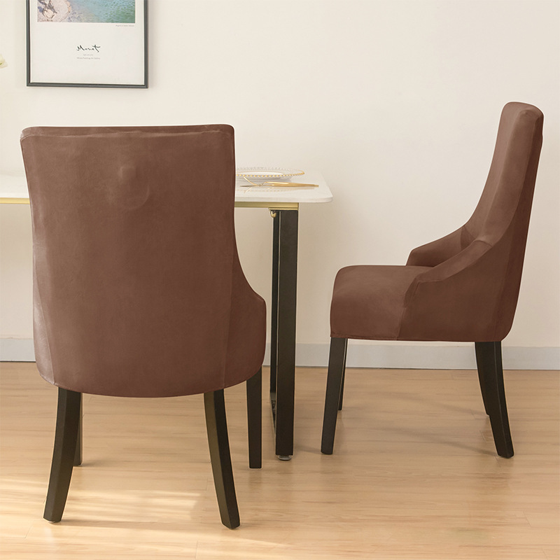 Cross-border Silver Fox Velvet Fleece Elastic Household Hotel Dining Chair Small Armchair Cover