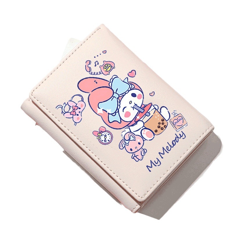 Puppy 30% Folding Wallet Female Big Ears Dog Card Holder Student High Color Value Explosions Cute Cartoon Certificate Small Wallet