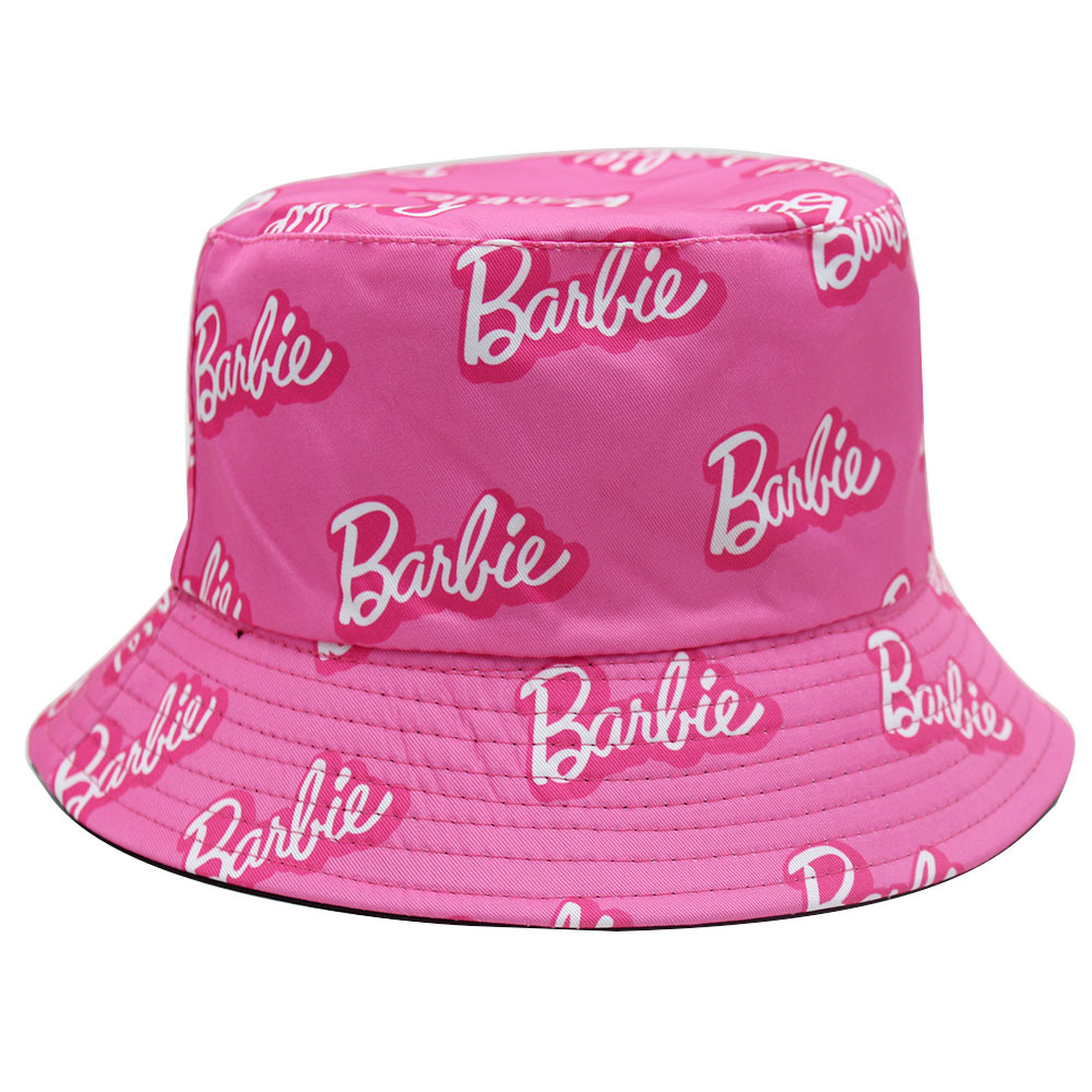 Cross-border New Barbie Barbie Powder Printed Fisherman Hat Macaron Women's Casual Fashion All-match Basin Hat Trendy