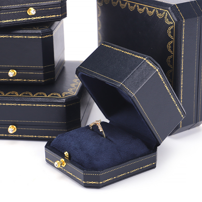 Imitation leather velvet ring box wholesale high-grade jewelry jewelry packaging box pendant necklace bracelet gift box