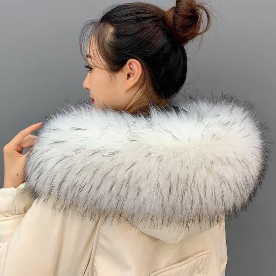 Imitation raccoon fur collar artificial fur collar cotton clothing fake fur collar wholesale imitation plush hat imitation fur collar fur strip clothing accessories