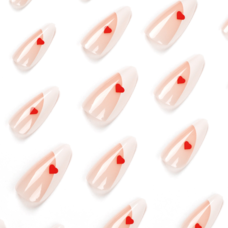 Wear a French White Edge finished nail wholesale red small love nail nail wholesale wear nail nails