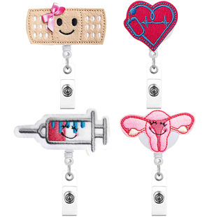 Band-Aid Bow Felt Embroidery Easy Pull Buckle Love Cloth Sticker Telescopic Buckle Easy Pull Nurse Scroll Badge