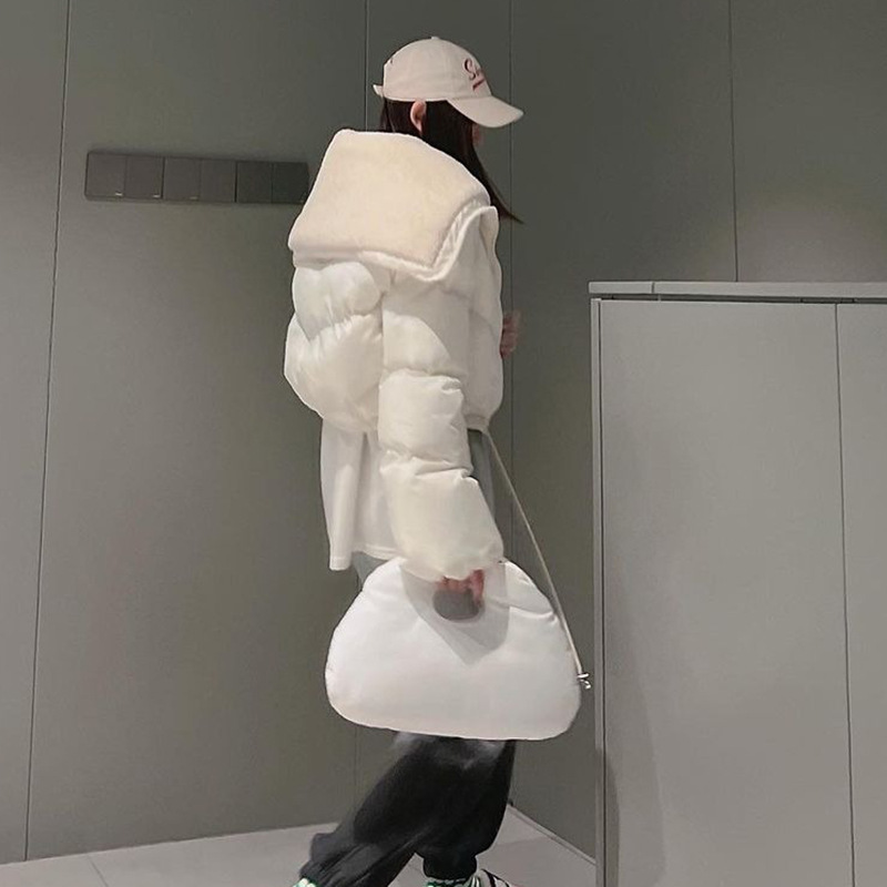 Q22TP392 European and American women's clothing 2022 autumn and winter New Fashion solid color embroidery North American small stand collar casual cot_voghion.com