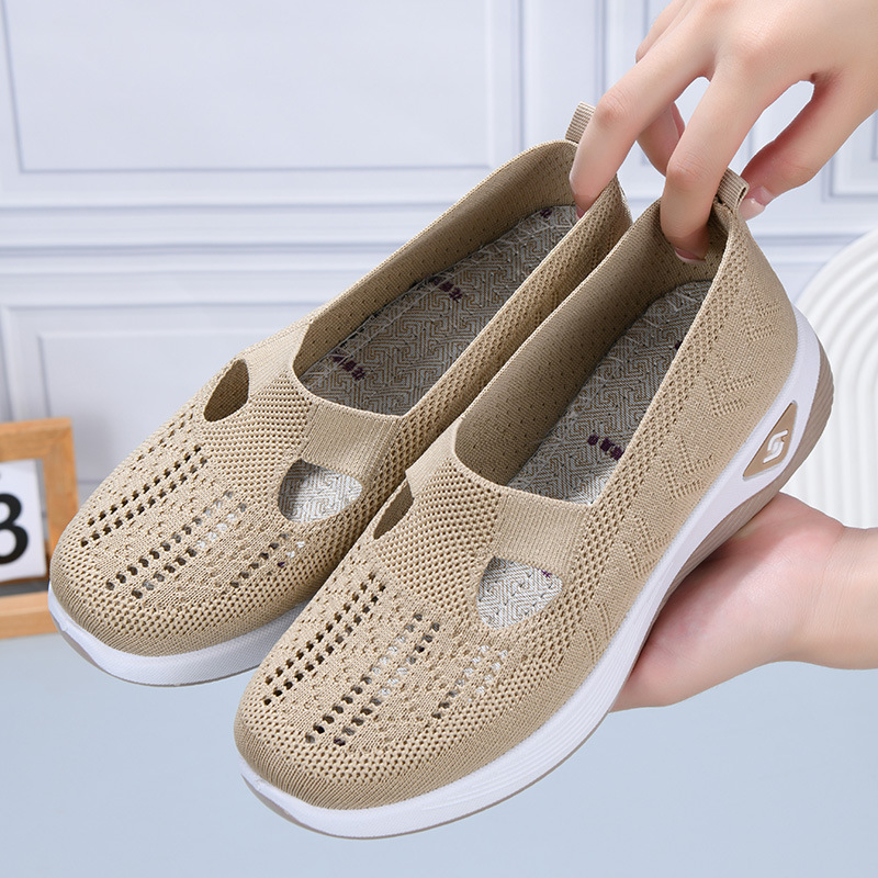 Shoes Women's 2024 New Women's Shoes Casual Mother Shoes Socks Mesh Shoes Soft-soled sneaker Women