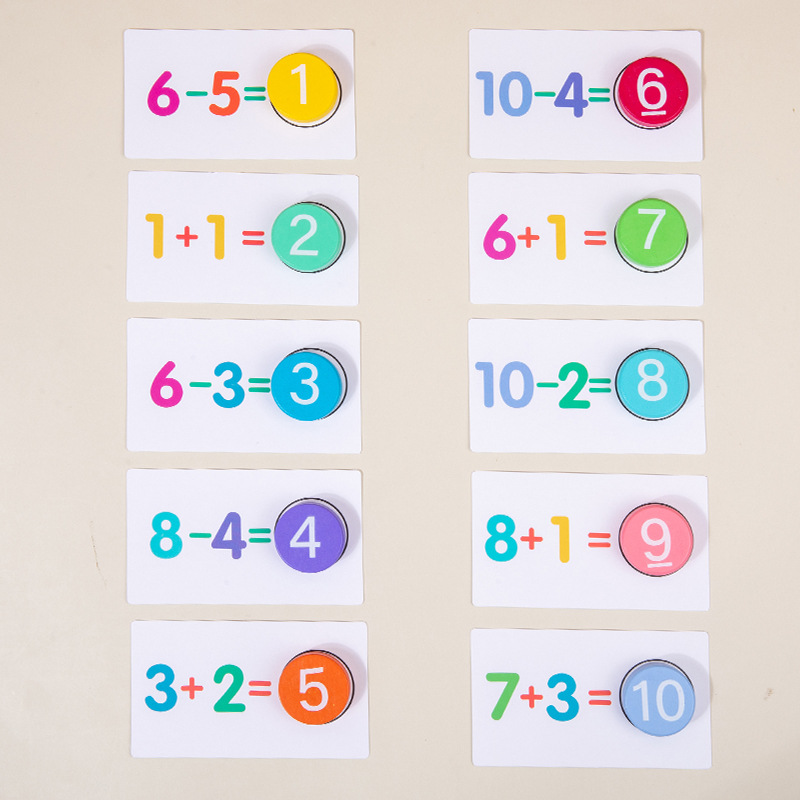Children's Wooden Digital Board Cognitive Matching Mathematical Addition and Subtraction Operation Enlightenment Early Education Logical Thinking Training Teaching Aids