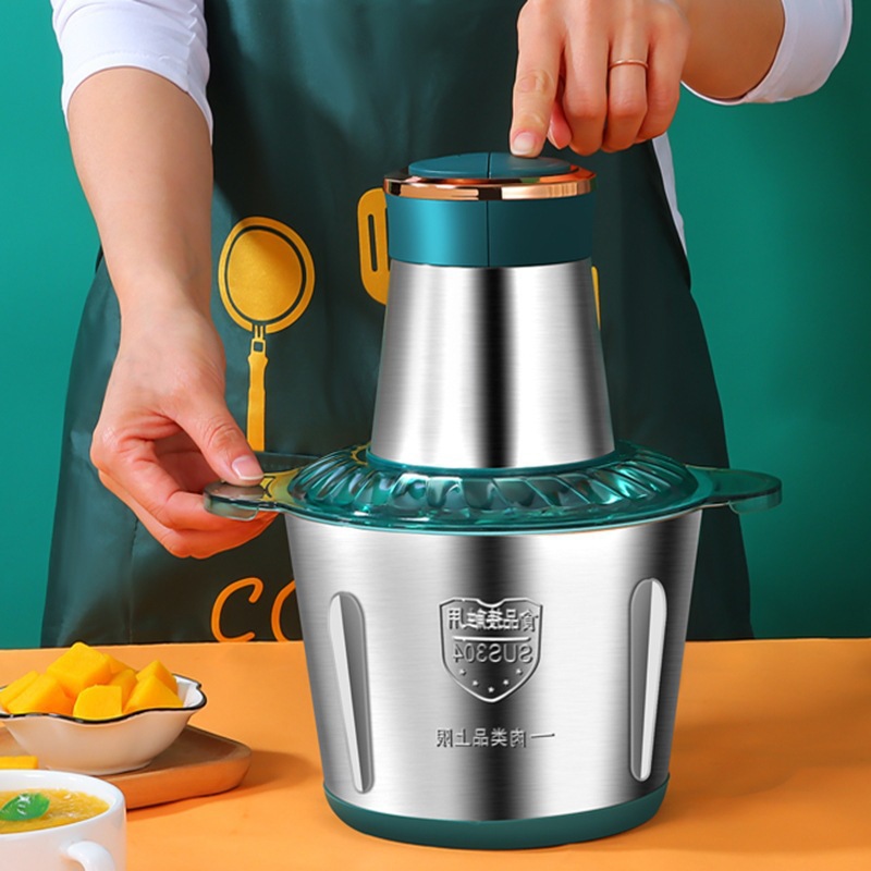 Multi-functional meat grinder small household electric 3L Stainless steel auxiliary meat stuffing cooking machine cross-border mixing meat grinder