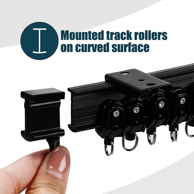 3 M black curtain curved rail PVC track mute slide rail flexible U-shaped plastic steel guide rail arc track