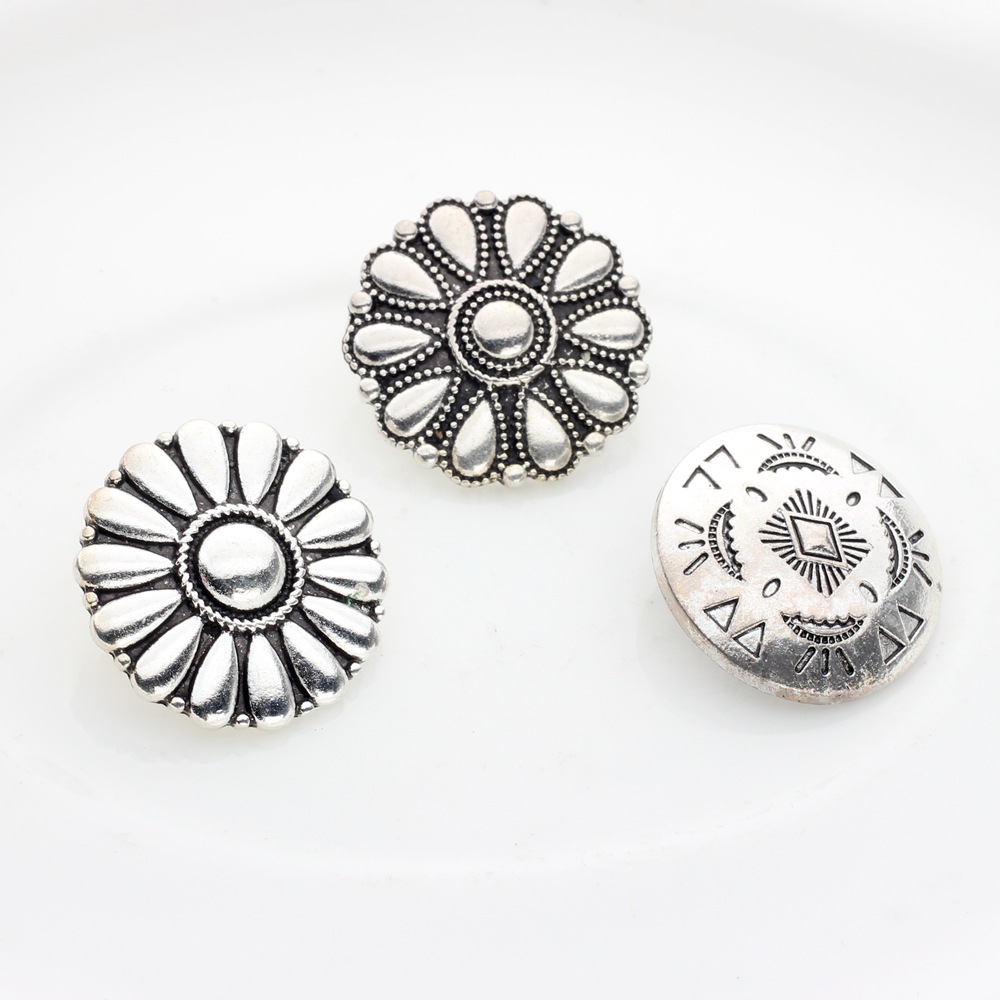 Vintage old zinc alloy round daisy flower button hair button jewelry accessories diy jewelry materials wholesale