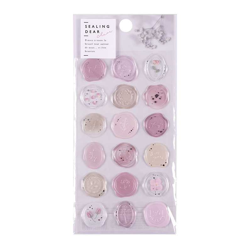 shanle Journal label sealing stickers three-dimensional ins Goka girl student label stickers imitation fire paint seal stickers