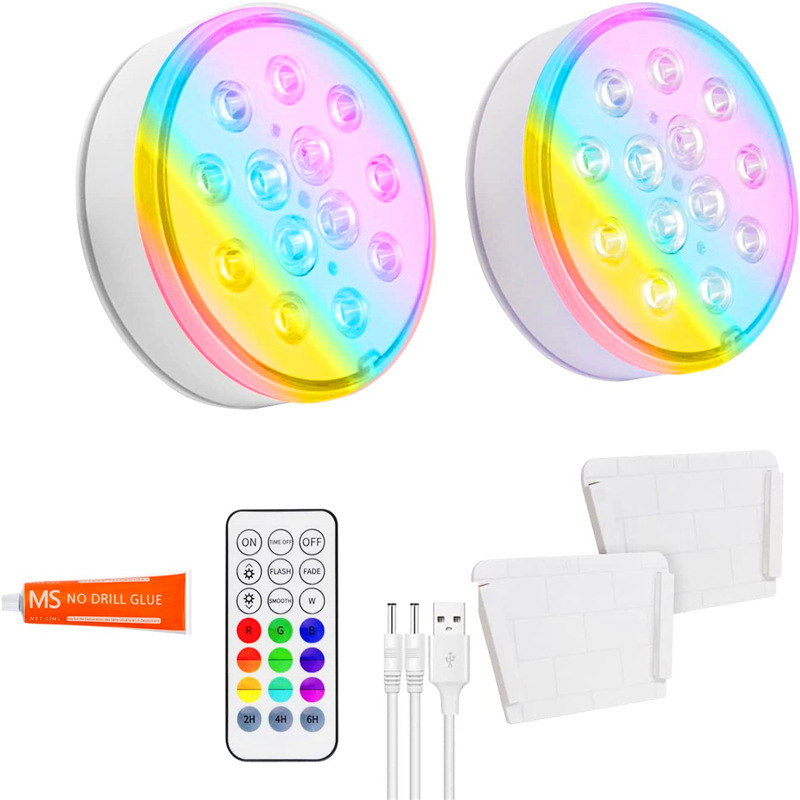 新品usb充電防水led 13ライトrgbカラフル変色rfリモコンダイビングライトタイミングプール水中ライト|undefined