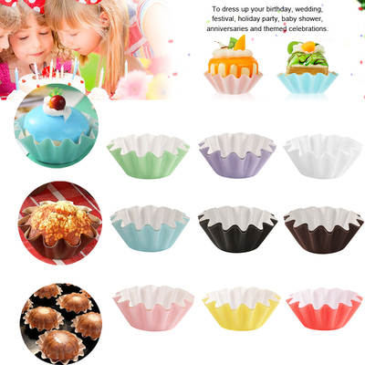 Flower-shaped cake paper cup mechanism high temperature cup snow meiniang chrysanthemum lamp film chiffon bread base padded paper 50