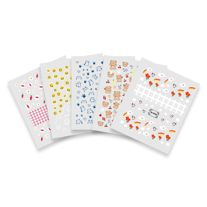 Zhengxiang Net red nail accessories bear DIY small decals small animal nail stickers INS small fresh nail stickers