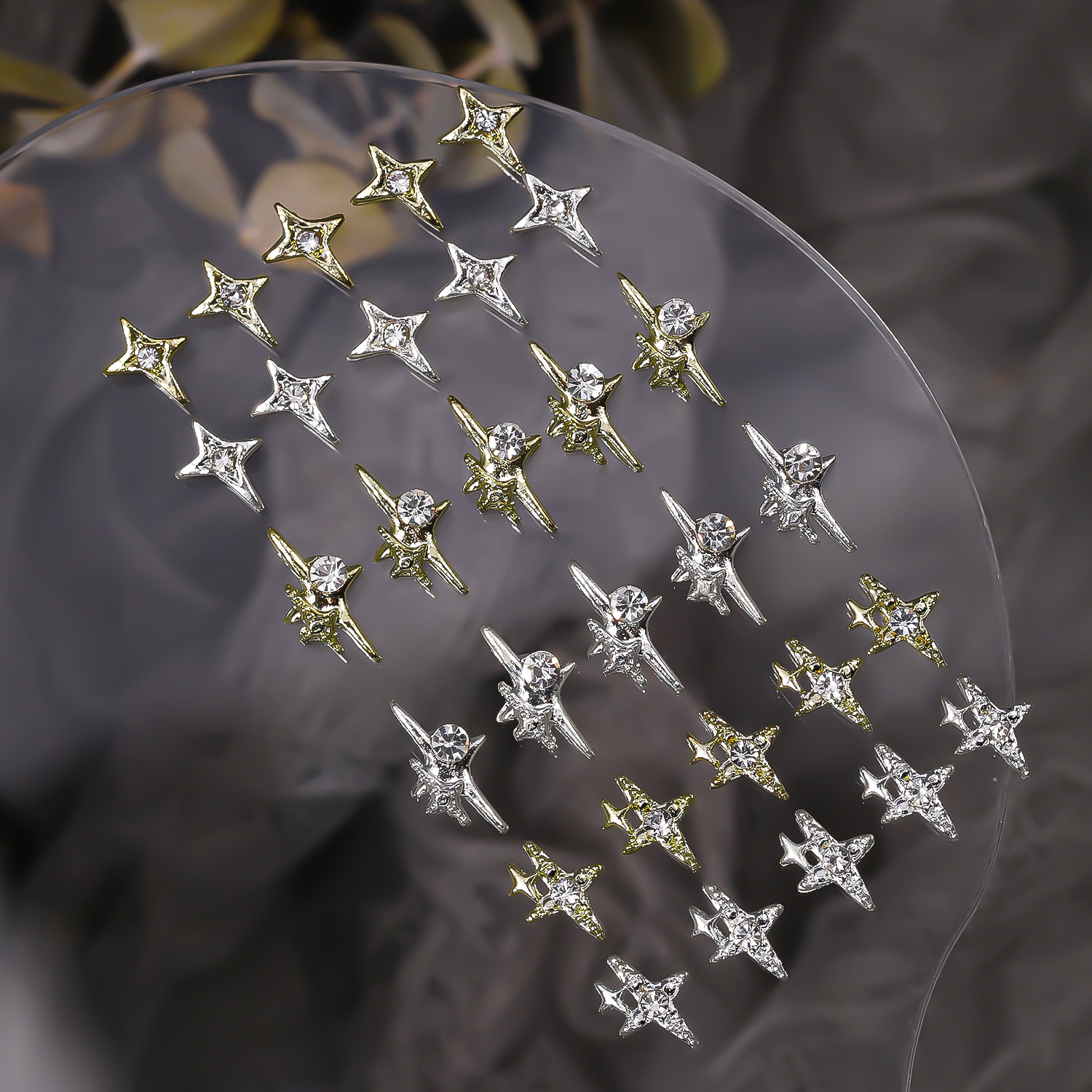 2024 Cross-border Hot Sale Y2K Star Mans Alloy Nail Art Jewelry Star Mans Mini Star 3D Nail Decoration Accessories