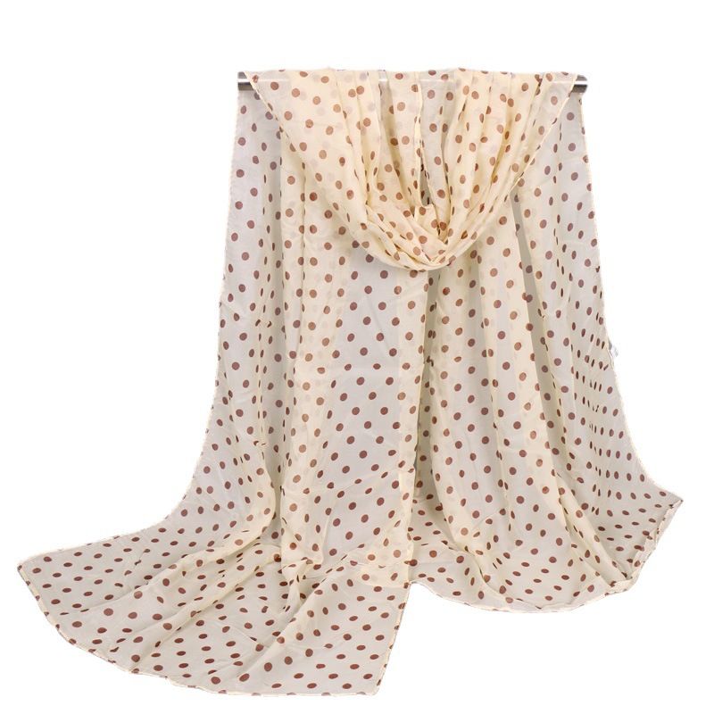 2022 Spring Thin Small Dot Chiffon Scarf Printed Popular Scarf Women's Sunscreen Scarf Long Scarf XQ236