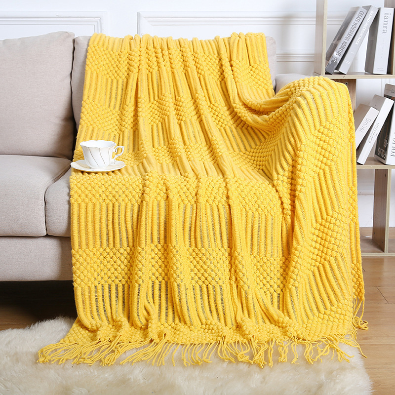 Pineapple ins Nordic style bubble lunch break artifact summer blanket lightweight knitted blanket home sleeping blanket sofa