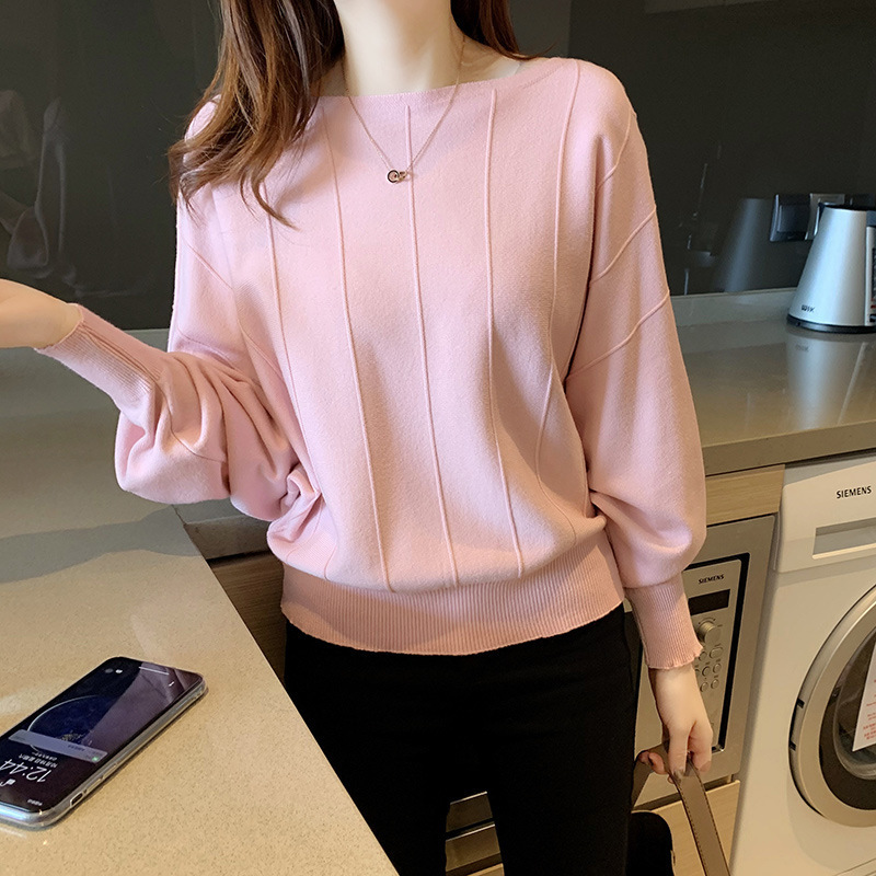 Autumn 2023 Japan and South Korea New Bat Sleeve Sweater Women's Loose Lazy Style Knitted Base Shirt Spot Women's Wholesale